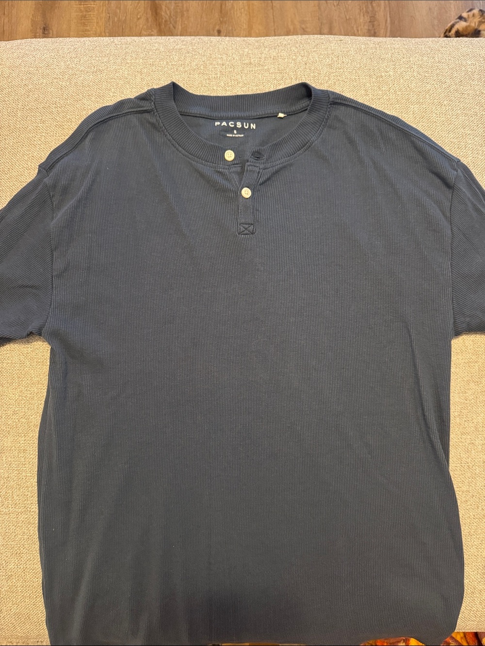 PacSun Navy Short-Sleeve Henley Tee